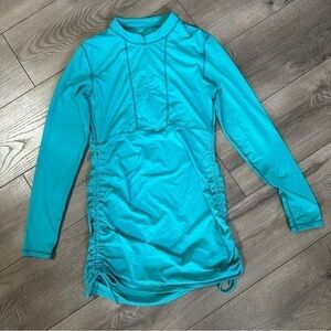 Athleta Top Hot Shot Performance Long Sleeve Ruching Activewear Run Medium